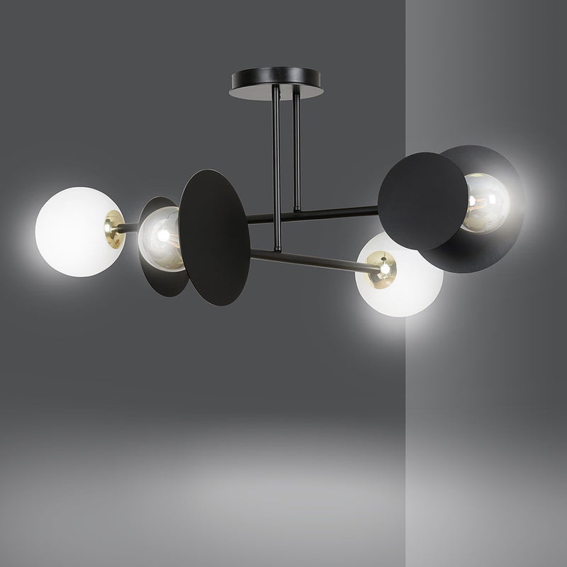MINERVA ceiling lamp 2L, D15 black, E27