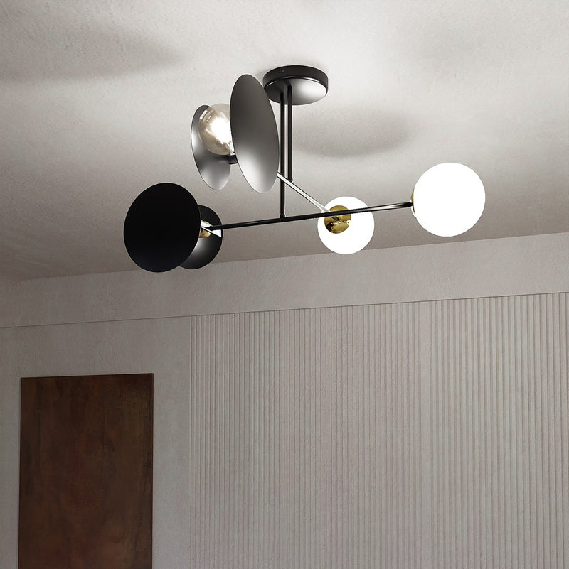 MINERVA ceiling lamp 2L, D15 black, E27