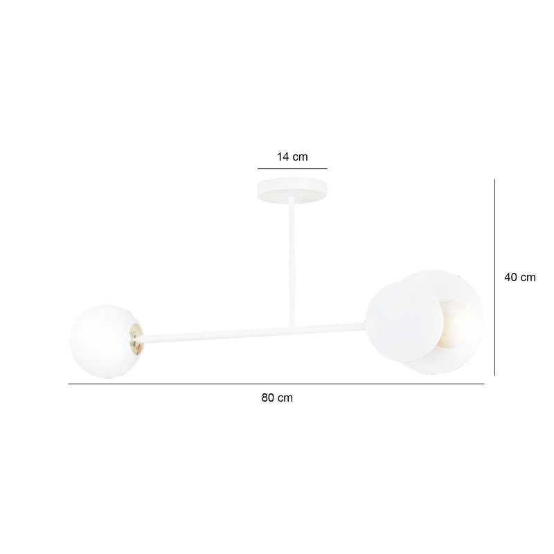 MINERVA ceiling lamp 2L, D15 white, E27