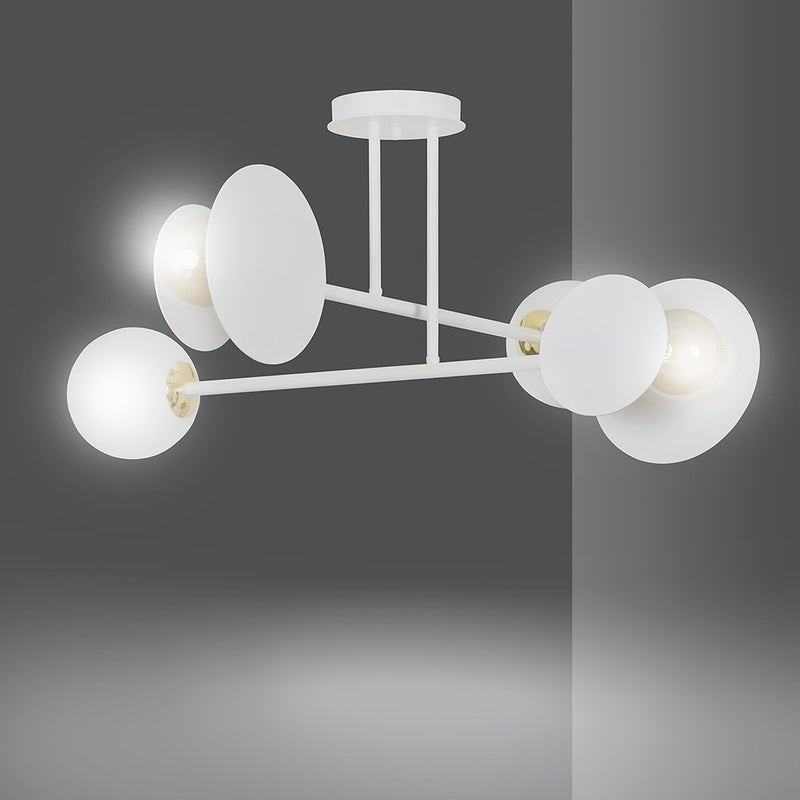 MINERVA ceiling lamp 4L, D15 white, E27