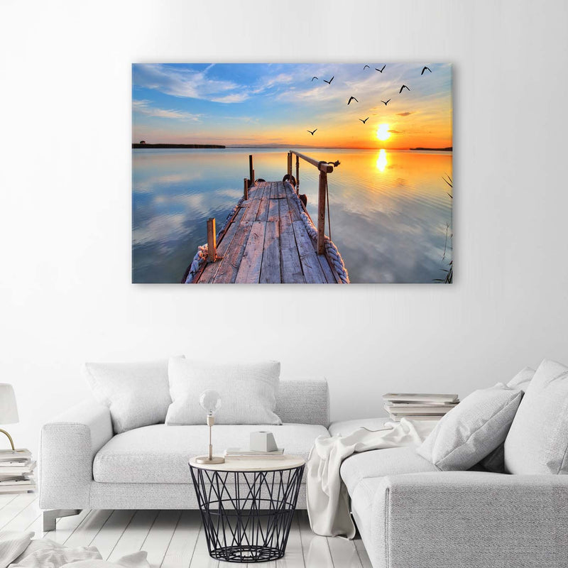 Canvas print, Sunset over a lake