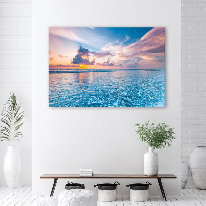Canvas print, Sunset over the sea
