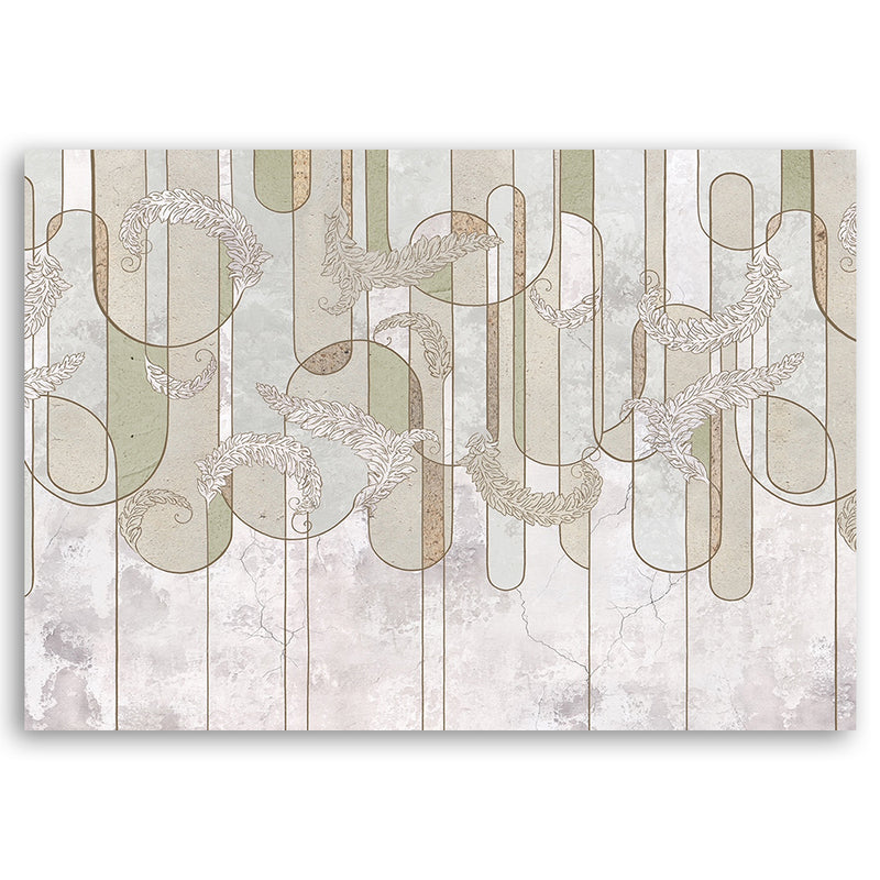 Deco panel print, Scandinavian minimalist abstraction in beige