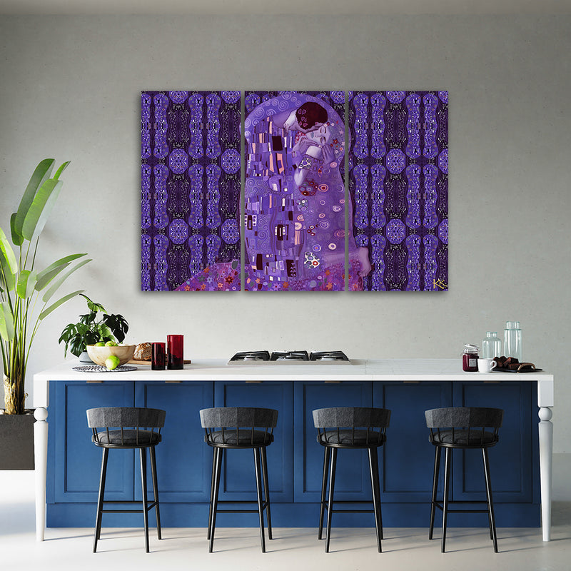 Three piece picture canvas print, Fulfillment Woman Abstract