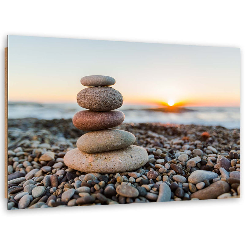 Deco panel print, Zen stones on the beach