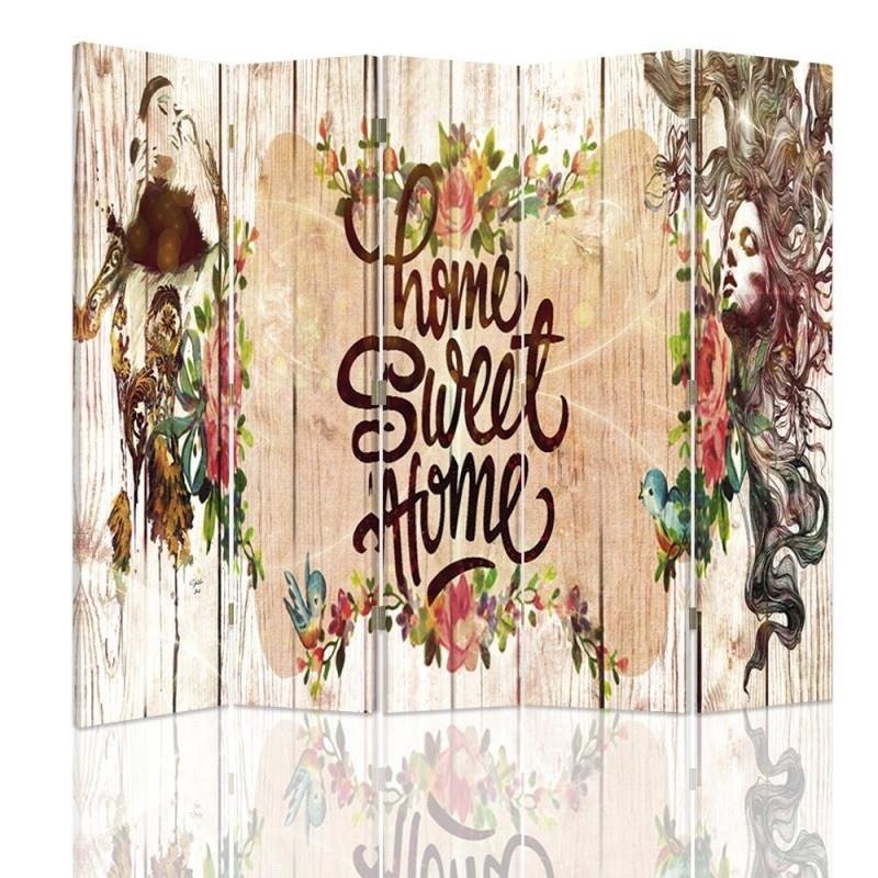 Room divider Double-sided, Home Sweet Home lettering