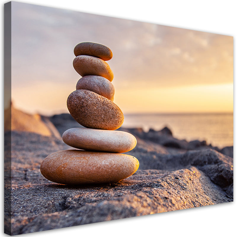 Canvas print, Stones on beach zen