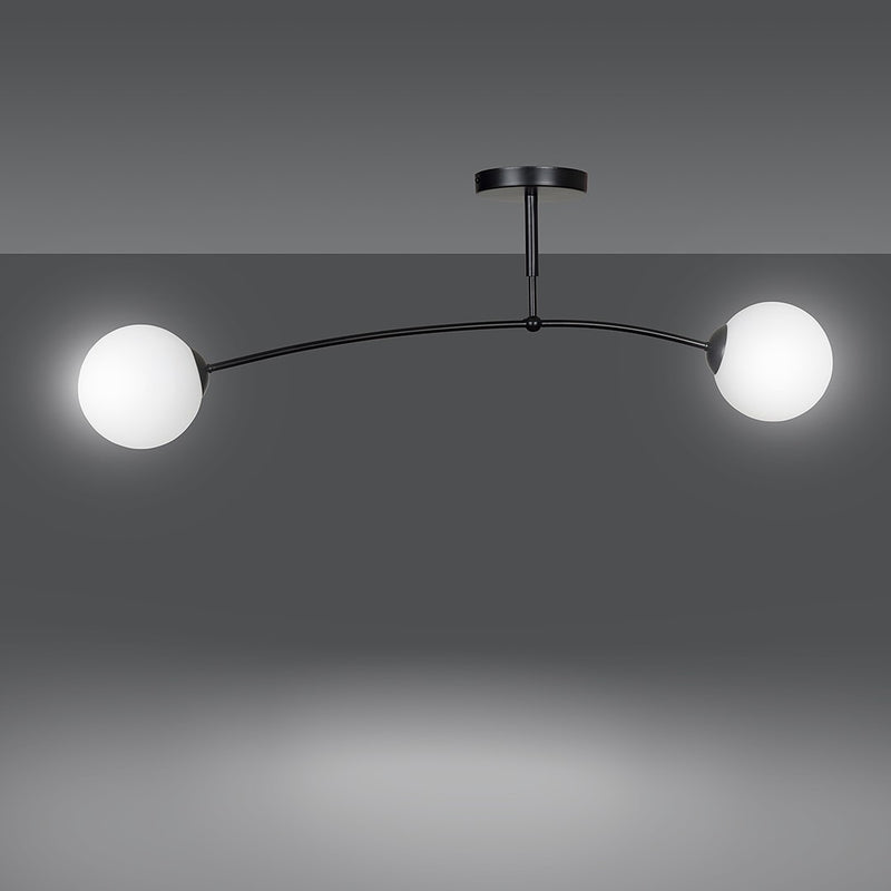 PREGOS ceiling lamp 2L, D15 black, E14