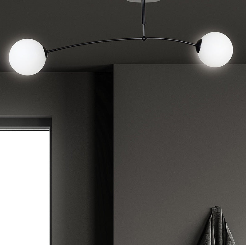 PREGOS ceiling lamp 2L, D15 black, E14