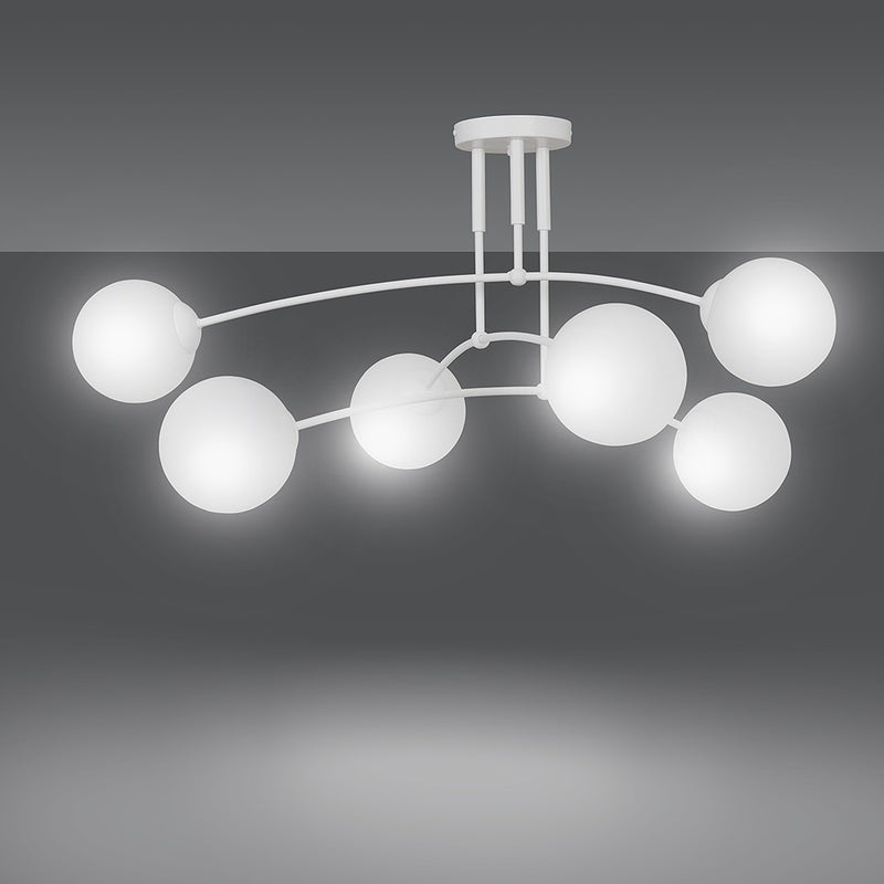 PREGOS ceiling lamp 6L, D15 white, E14