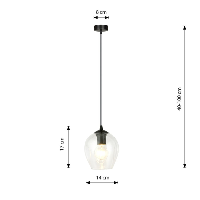 ISTAR pendant lamp 1L, D14 black, E27
