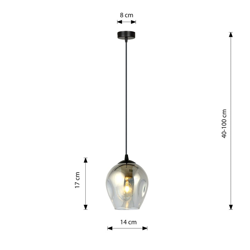 ISTAR pendant lamp 1L, D14 black, E27