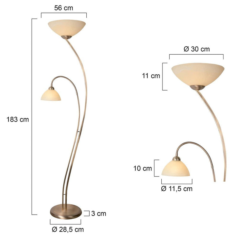 Floor lamp Capri glass bronze E27 2 lamps