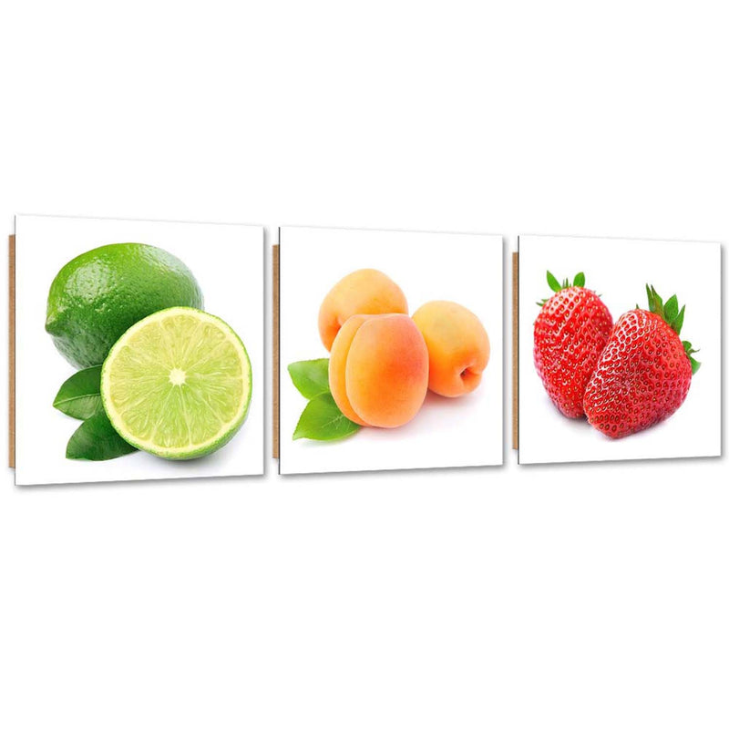 Set of three pictures deco panel, Juicy fruit