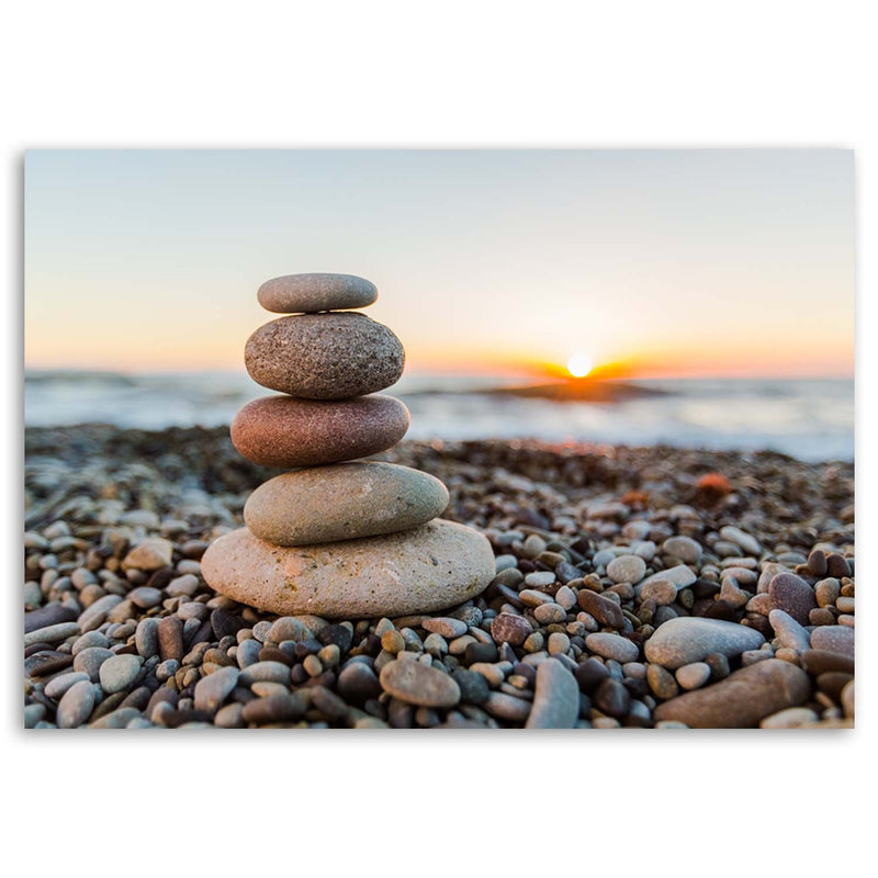 Canvas print, Zen stones on a beach