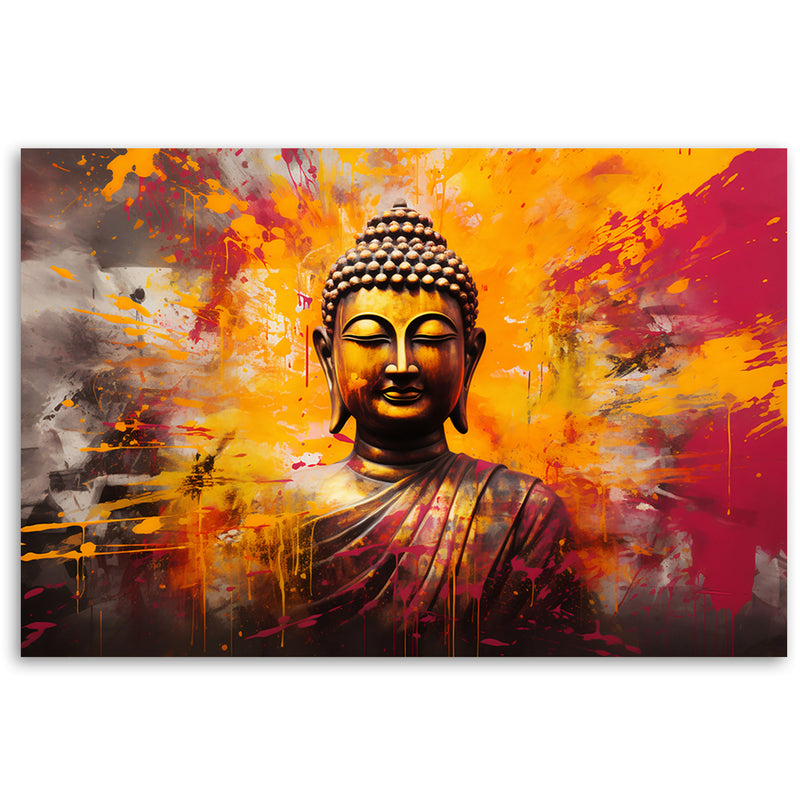 Canvas print, Buddha statue colourful abstract