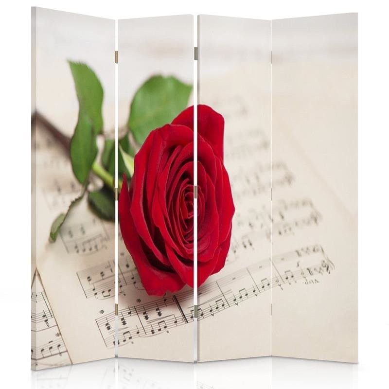 Room divider Double-sided, Rose on the notes