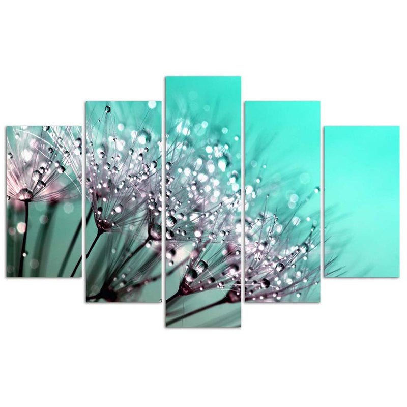 Five piece picture canvas print, Turquoise blowpipes