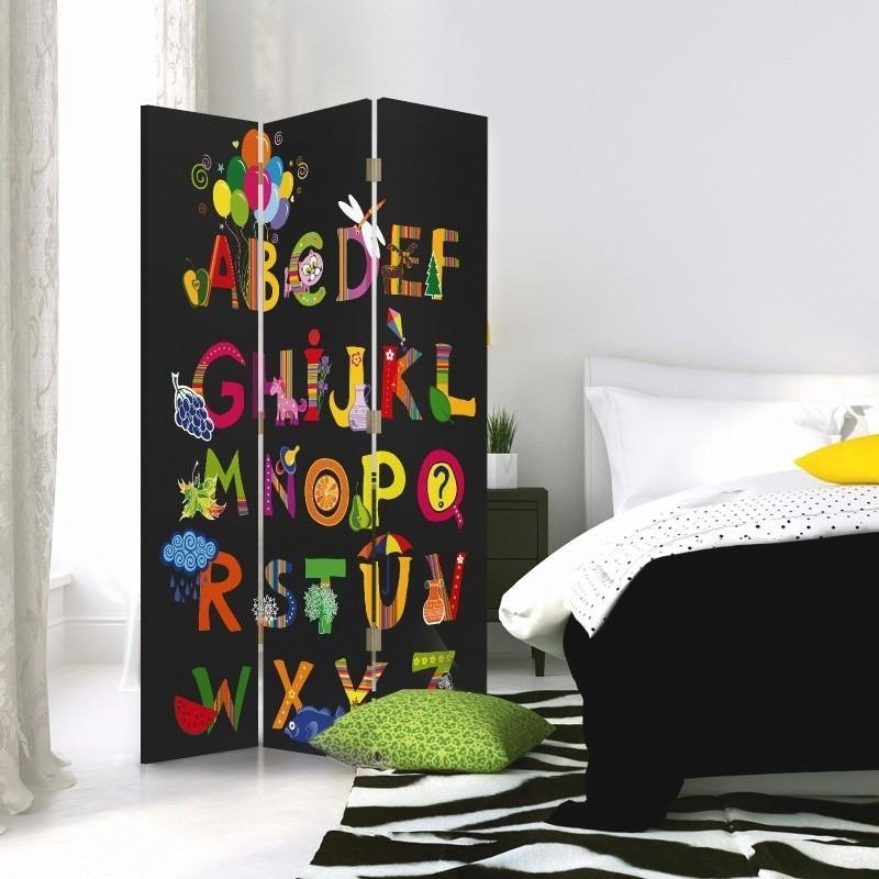 Room divider Double-sided rotatable, Cheerful alphabet