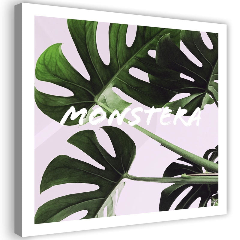 Canvas print, Exotic leaves - monstera
