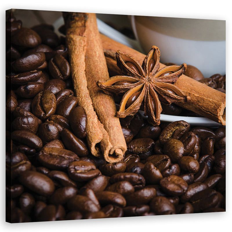 Canvas print, Anise star and coffee
