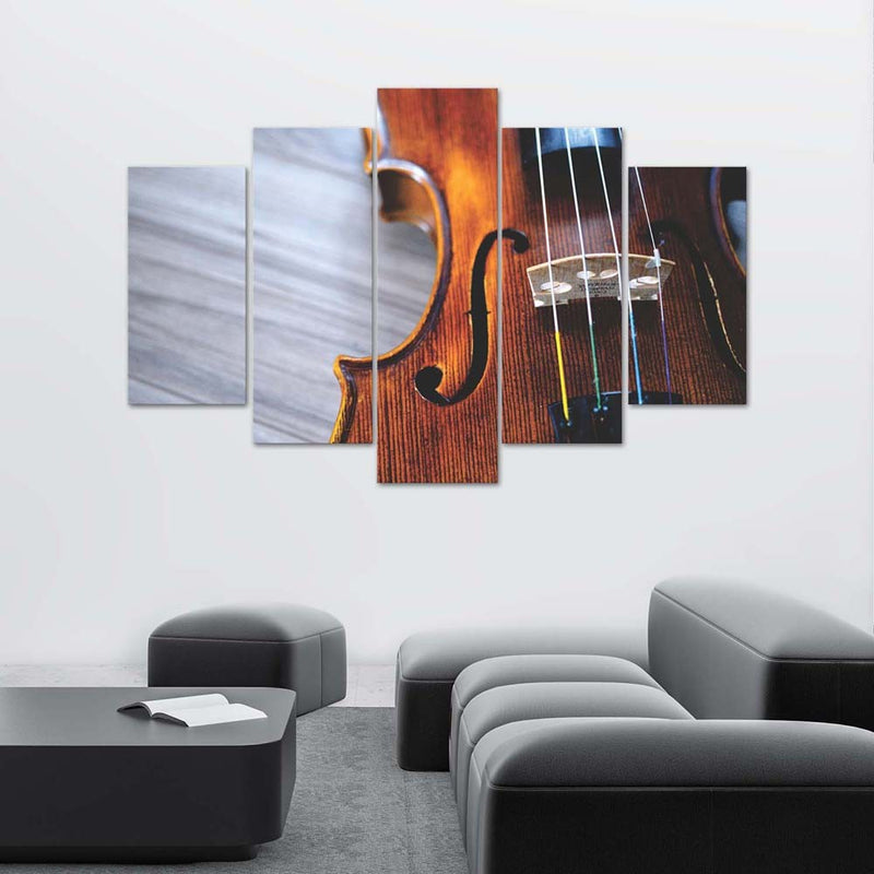 Five piece picture deco panel, Violin
