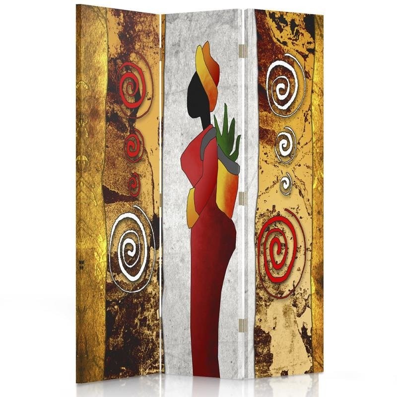 Room divider Double-sided rotatable, Coloured woman