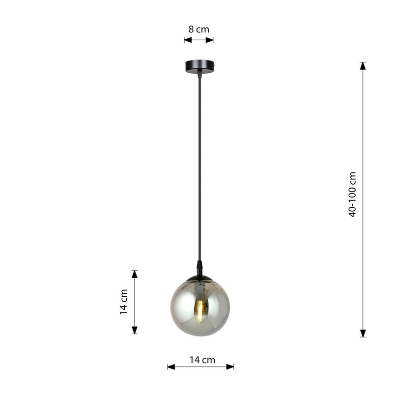COSMO pendant lamp 1L, D14 black, E14