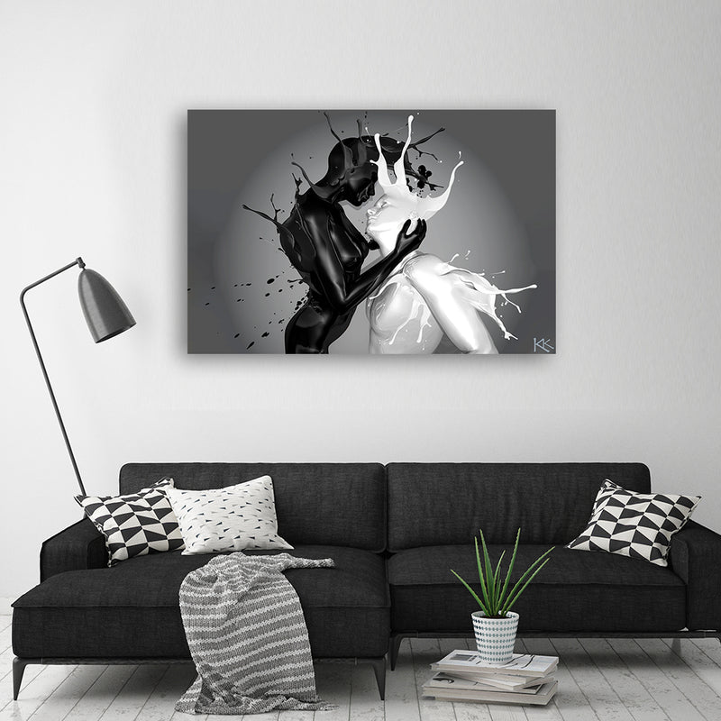 Canvas print, Coffee and Milk abstract Couple Love