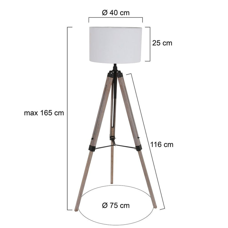 Floor lamp Triek linen white E27