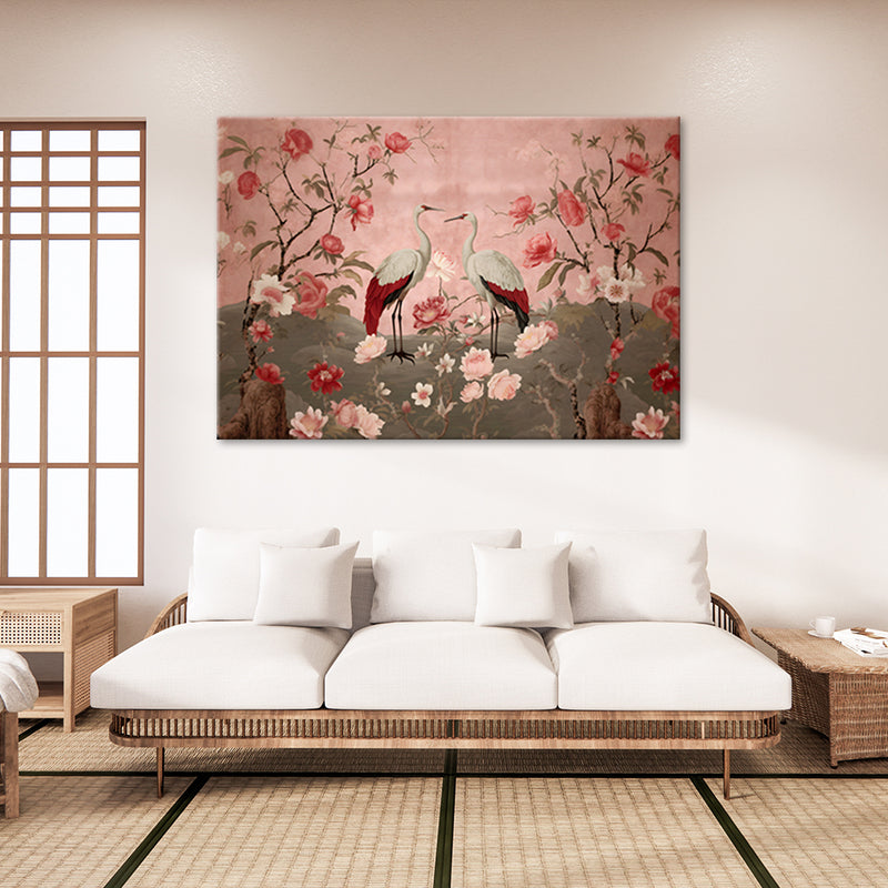 Canvas print, Chinoiserie Flowers and Birds
