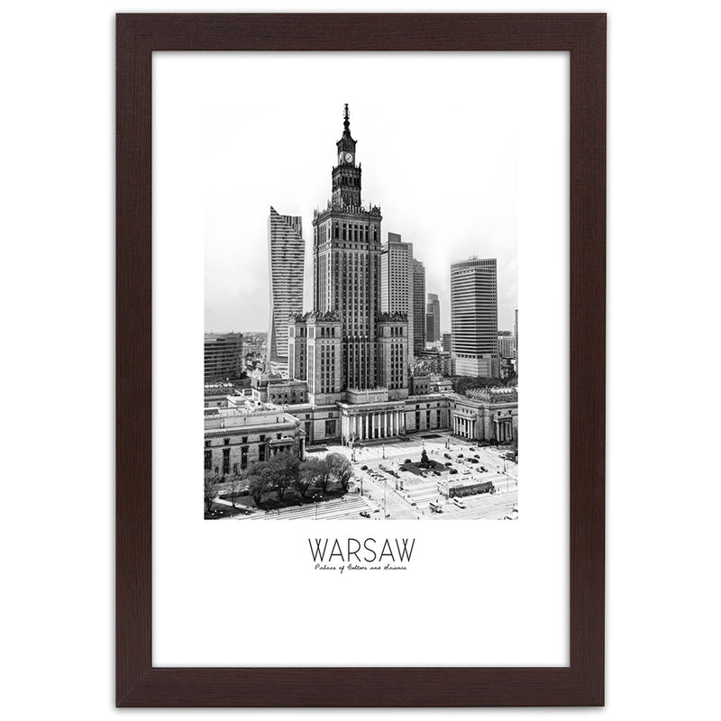Cuadro en marco marrón, Palacio de la cultura en Varsovia