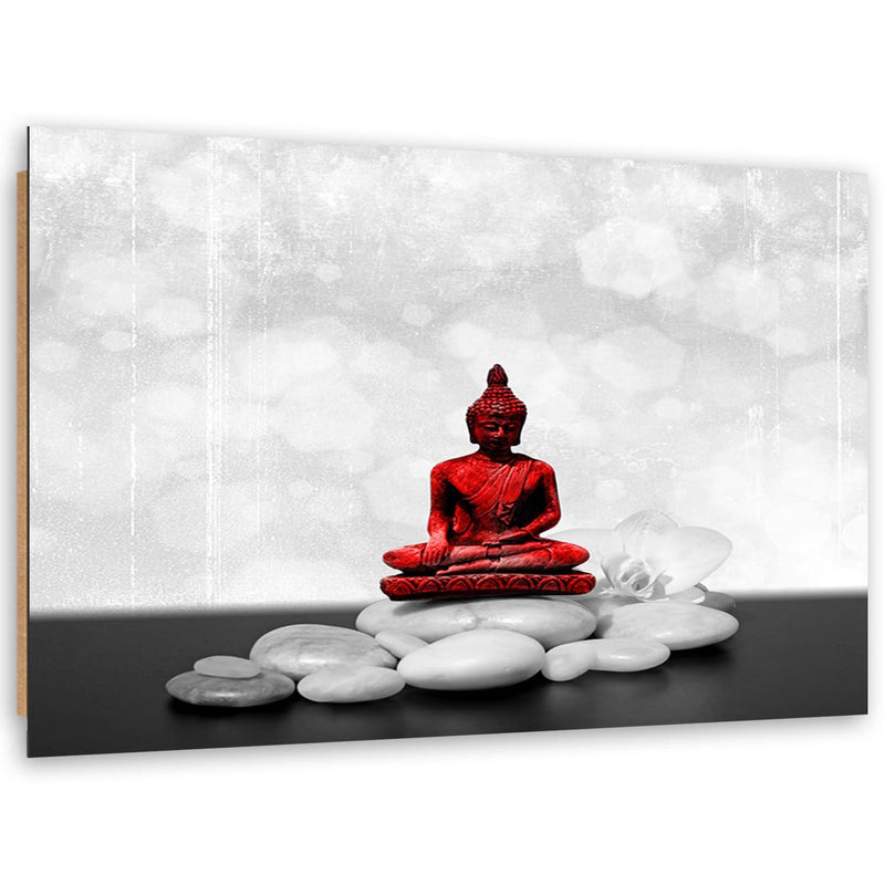 Deco panel print, Red buddha on the stones