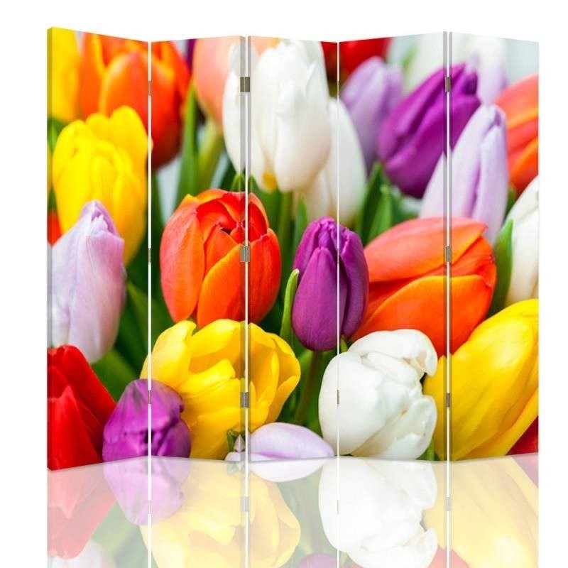 Room divider Double-sided, Colorful tulips