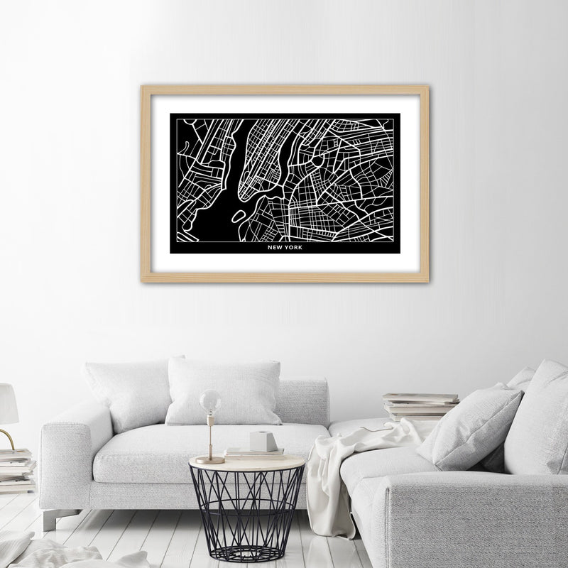 Picture in natural frame, City plan new york