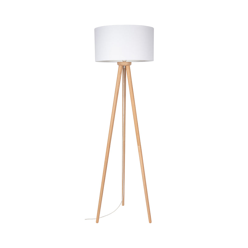 Contra Floor Lamp 1xE27 Max.60W Natural Beech/Transparent/White