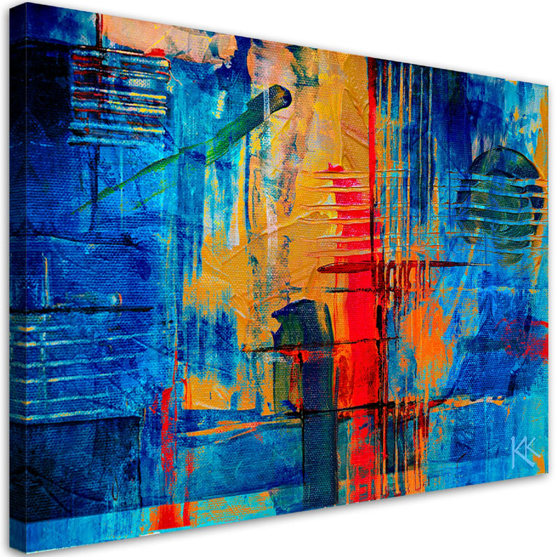 Canvas print, Blue abstract hand painted