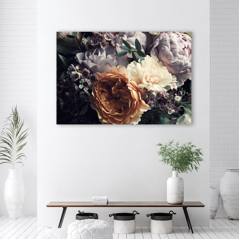 Canvas print, Pastel Peonies Flower Bouquet