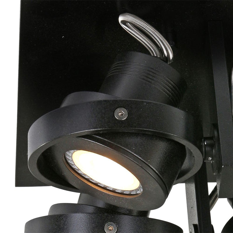 Flush mount Quatro metal black GU10 4 lamps