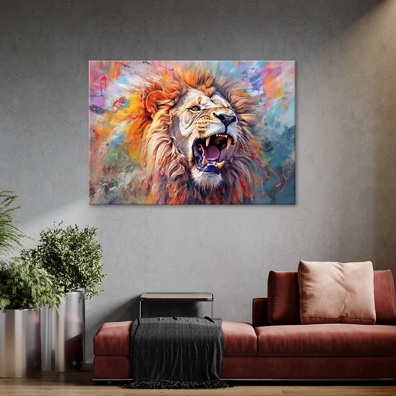 Canvas print, Fierce Lion Abstraction