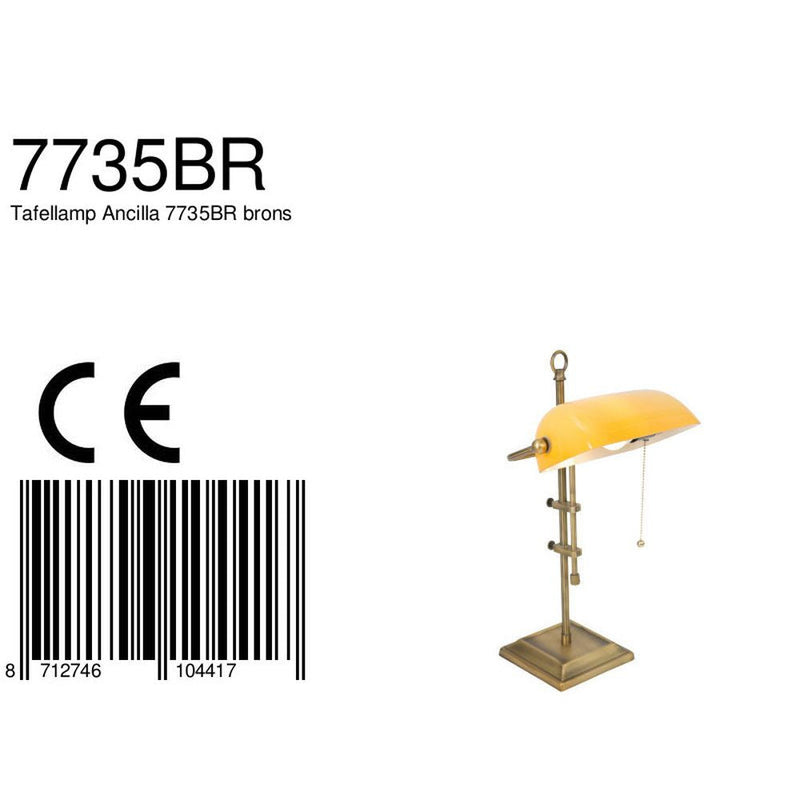 Lámpara de mesa Ancilla cristal bronce E27