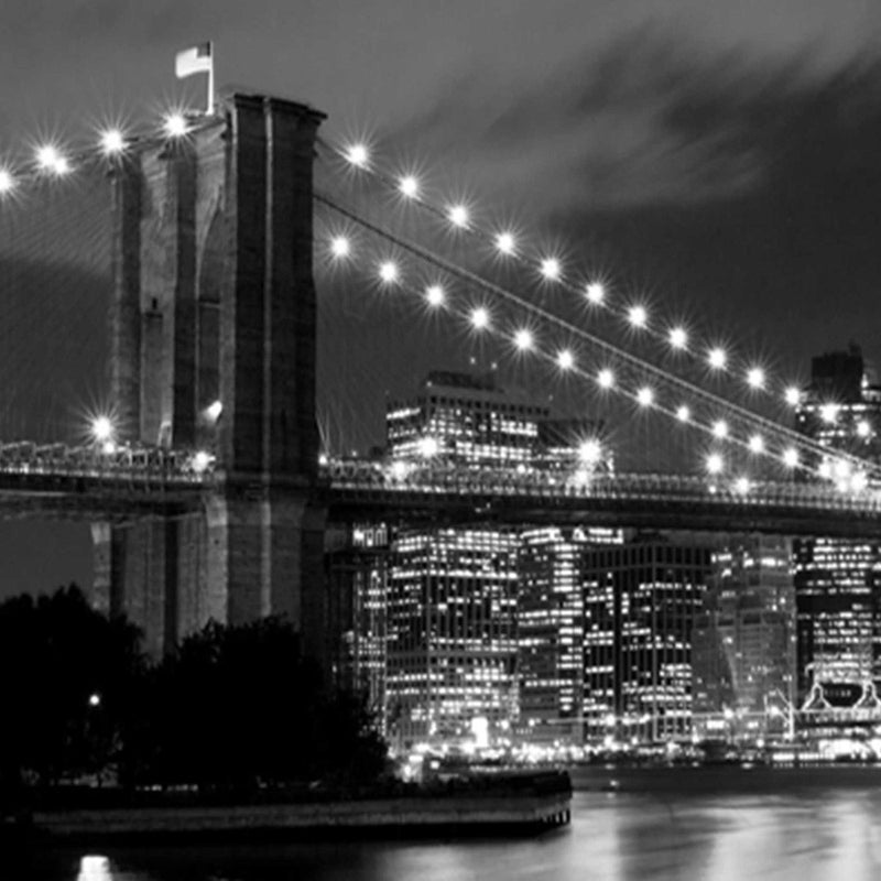 Room divider Double-sided rotatable, Brooklyn Bridge at night