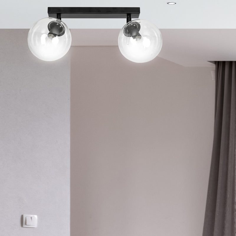 TOFI ceiling lamp 2L, D14 black, E14