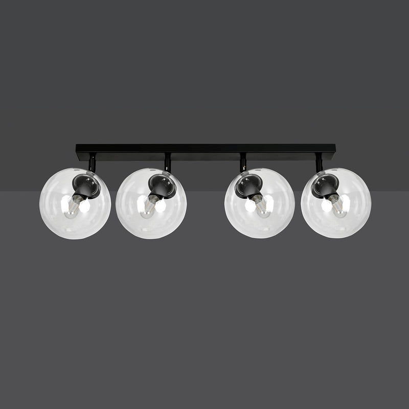 TOFI ceiling lamp 4L, D14 black, E14