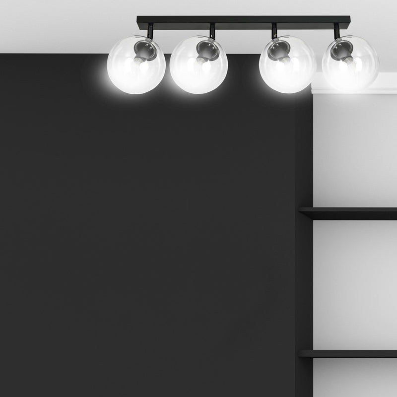 TOFI ceiling lamp 4L, D14 black, E14
