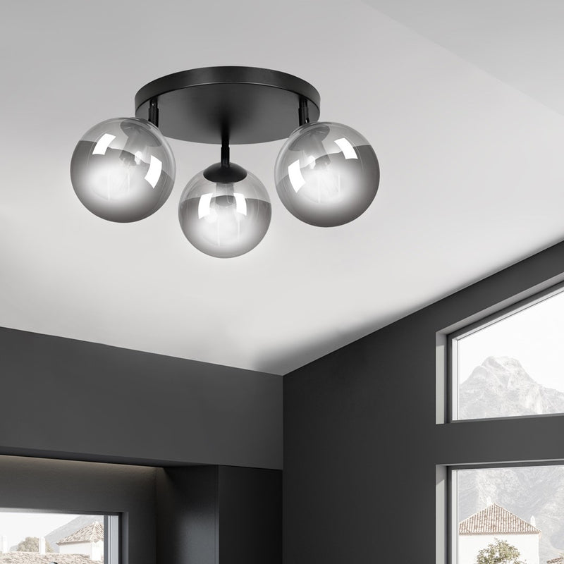 TOFI ceiling lamp 3L, D14 black, E14