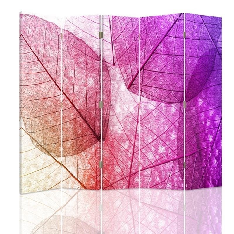 Room divider Double-sided, Pink leaves