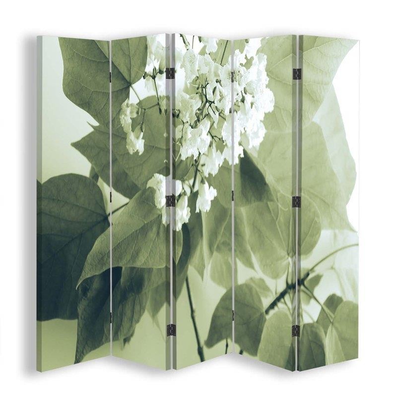 Room divider Double-sided rotatable, White lilac