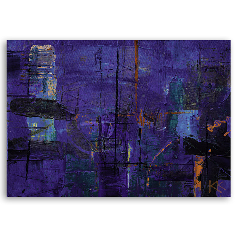 Deco panel print, Violet abstract hand painted