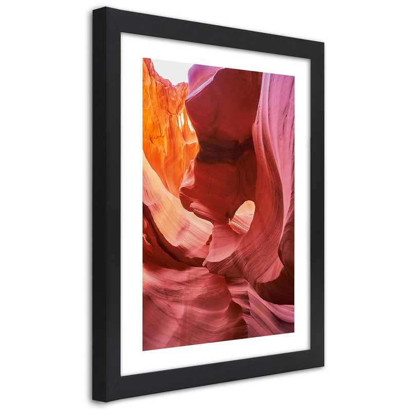 Picture in black frame, Red rocks